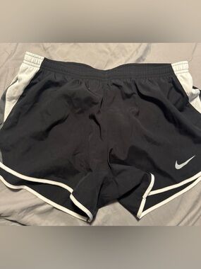 Nike Women's Black Athletic Shorts with White Trim